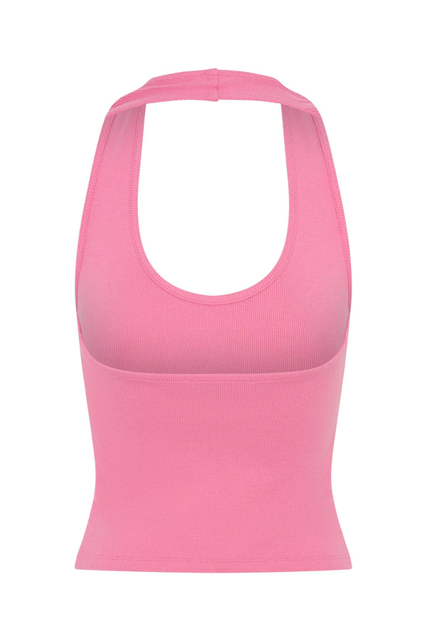 Bella Halter Tank by Sneaky Link – a halter top with scoop neckline and open back. Perfect for everyday styling.