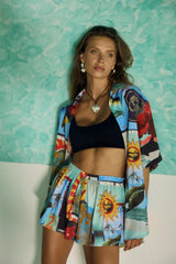Big Shirt by Summi Summi, oversized button-up shirt featuring the Loco collage print in lightweight Tencel for relaxed styling.