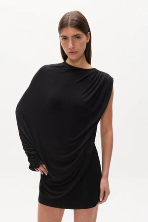 Birdie Bodysuit Shadow by Bayse – asymmetric draped bodysuit with gathered detailing and sculpted silhouette.