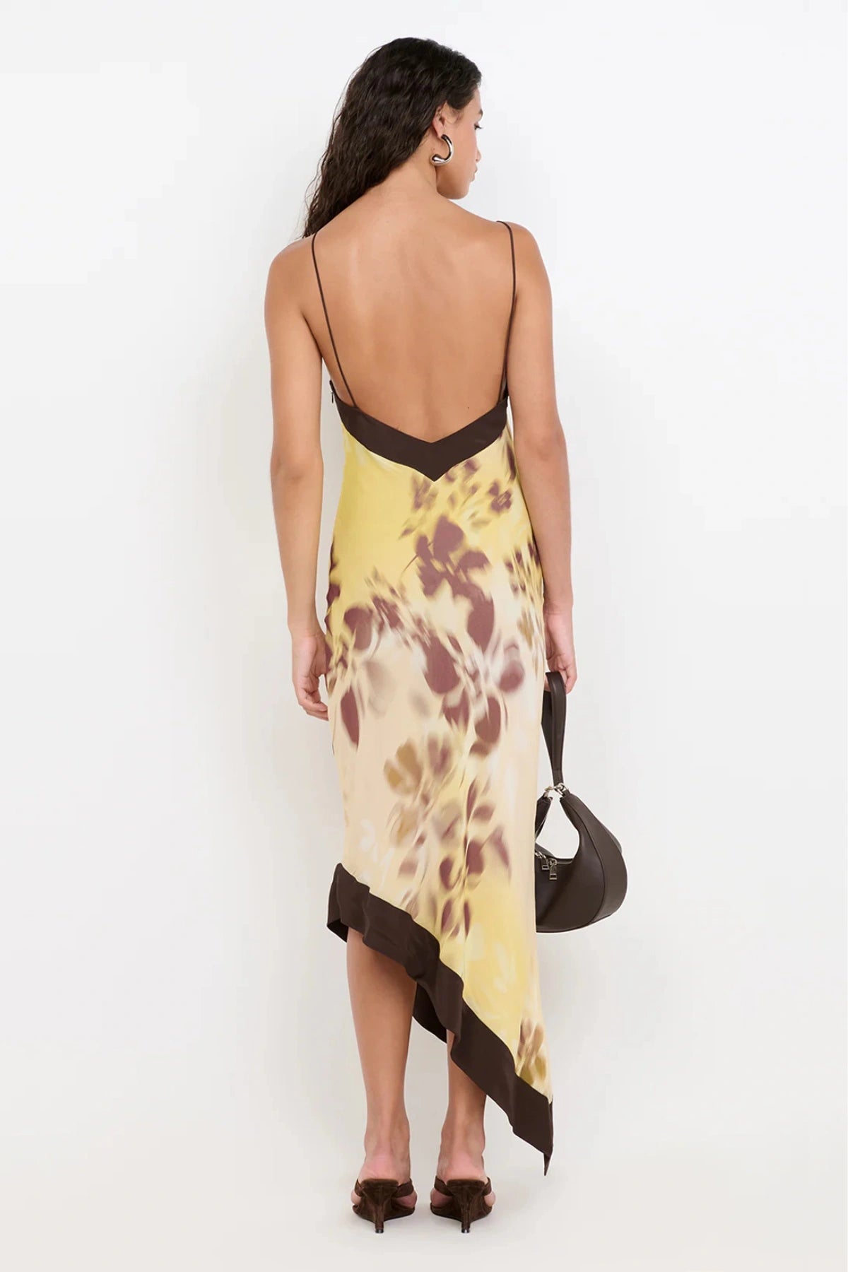 Bec + Bridge Blaise Asym Midi Dress In Palmera Floral, Size 14 Au