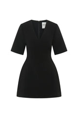 Bobbie V Neck Mini Dress Black by Sneaky Link, a tailored mini with deep V neckline and sculpted fit, perfect for events or nights out.