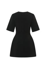 Bobbie V Neck Mini Dress Black by Sneaky Link, a tailored mini with deep V neckline and sculpted fit, perfect for events or nights out.