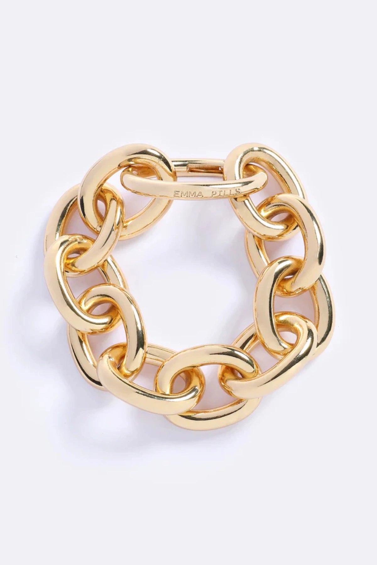 Bondi Breeze Bracelet Gold by Emma Pills, an oversized gold plated chain bracelet with bold links for modern statement styling.