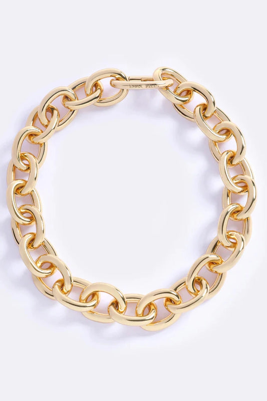 Bondi Breeze Chain Gold by Emma Pills, an oversized gold plated chain necklace with bold links and modern choker styling.