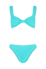 Bonnie Bikini by Hunza G, crinkle bikini with gathered top and high waist bottoms. Perfect for beach days or retro inspired swim looks.