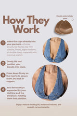 Breast Enhancer Inserts Subtle Boost by Bzez, reusable adhesive padding for natural volume and seamless shaping under fitted outfits.