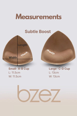 Breast Enhancer Inserts Subtle Boost by Bzez, reusable adhesive padding for natural volume and seamless shaping under fitted outfits.