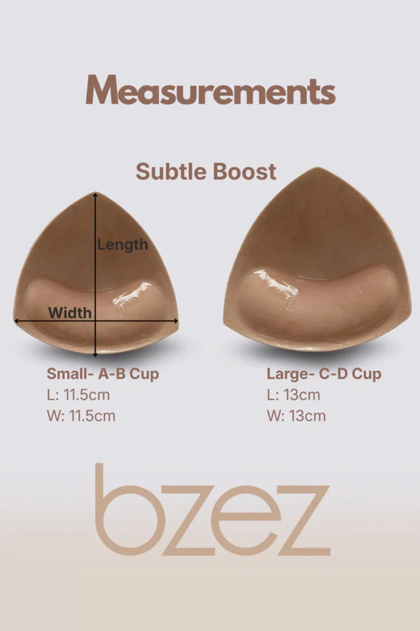 Breast Enhancer Inserts Subtle Boost by Bzez, reusable adhesive padding for natural volume and seamless shaping under fitted outfits.