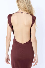 Brigitte Cowl Maxi Dress in Blackberry by Bec + Bridge – backless stretch jersey maxi with deep cowl neckline.