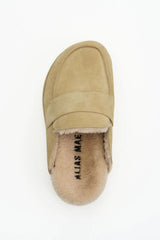 Burkley Dune Suede Shearling by Alias Mae - suede slip on loafer with shearling lining and flatform sole, perfect for cozy elevated everyday wear.