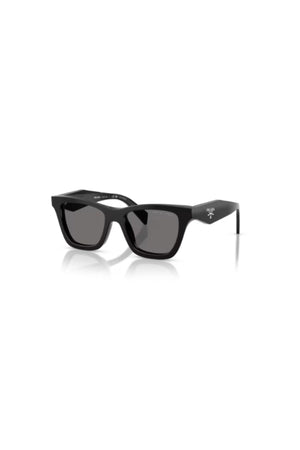 Butterfly Sunglasses in Black by Prada, featuring a bold butterfly shape with faceted temples and signature branding. Perfect for everyday edge.