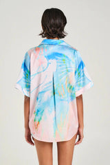 Button Up Shirt Medusa Phase by Summi Summi, silky pastel print shirt with relaxed fit and button-up design, a trendy piece perfect for layering or set styling.
