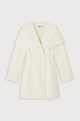 Cape Detail Mini Dress	Cream