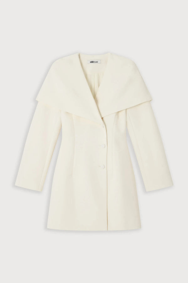 Cape Detail Mini Dress	Cream