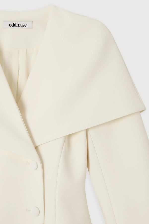 Cape Detail Mini Dress	Cream