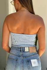 Rex Tube Top Blue by Sneaky Link – Trendy, playful boob tube blending comfort and sophistication, perfect for making a viral summer style statement.