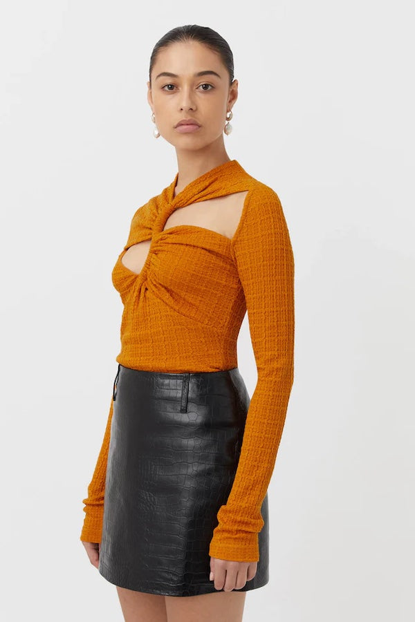 Camilla and Marc | Nemesia Long Sleeve Top Burnt Orange | Girls with Gems 