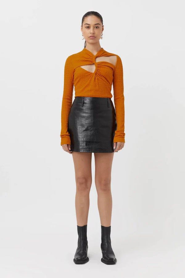 Camilla and Marc | Nemesia Long Sleeve Top Burnt Orange | Girls with Gems 