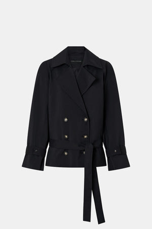 Malia Belted Jacket Black by Camilla and Marc, tailored double breasted jacket with structured shoulders and belt detail