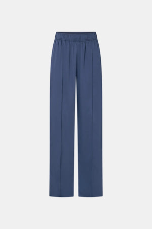Cameo Pant by Camilla and Marc, a steel grey relaxed wide-leg pant with elasticated waist, pin-stitch detailing and tailored creases.