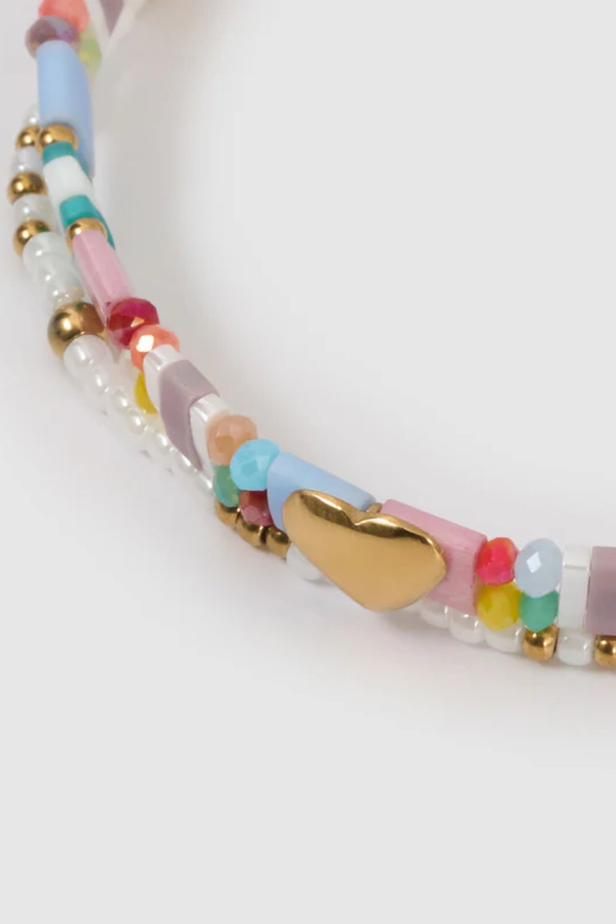 Cami Bracelet Candy by Arms of Eve, playful double-banded design with colourful Miyuki beads and heart charm for a sweet summer touch.