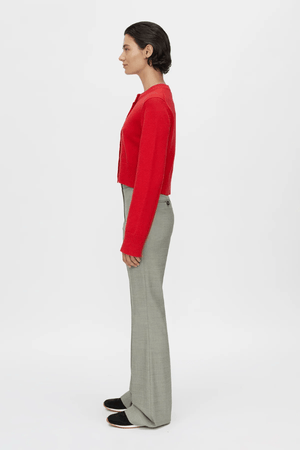 Ingram Pant in Natural Marle by Camilla and Marc, high-waisted wool-blend flare pants with pressed creases, perfect for pairing with the matching blazer for a sleek, polished look.