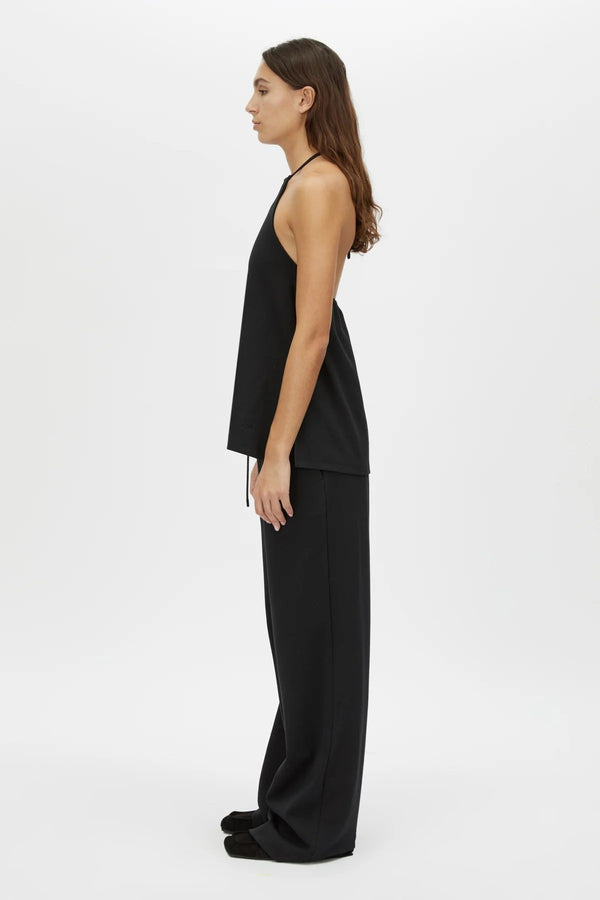 Canova Pant by Camilla and Marc, a relaxed black jersey pant with drawcord waist, faux fly detail and mid-rise fit.