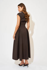 Cap Sleeve Gathered Detail Midi Dress by Odd Muse — a fitted, elegant midi with soft cap sleeves and side gathering, perfect for day-to-evening style.