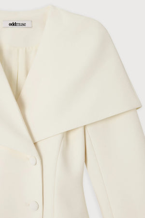 Cape Detail Mini Dress Cream by Odd Muse – a mini dress with cape detail and tailored fit. Perfect for polished styling.