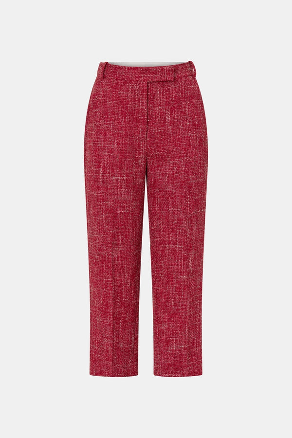 Carmine Tailored Cropped Pant Red by CAMILLA AND MARC – high waisted cropped tweed pants with tailored finish.