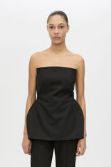 Cassie Bodice Top in Black by Camilla and Marc, a tailored strapless bodice with structured fit, bust darts, and clean architectural lines.
