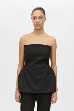 Cassie Bodice Top in Black by Camilla and Marc, a tailored strapless bodice with structured fit, bust darts, and clean architectural lines.