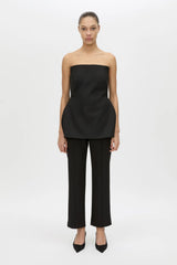 Cassie Bodice Top in Black by Camilla and Marc, a tailored strapless bodice with structured fit, bust darts, and clean architectural lines.
