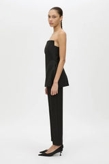 Cassie Bodice Top in Black by Camilla and Marc, a tailored strapless bodice with structured fit, bust darts, and clean architectural lines.