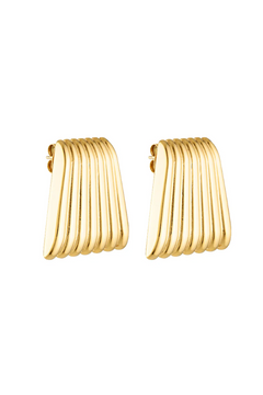 Caterpillar Earrings in Gold by Porter Jewellery, gold vermeil earrings with sculptural design. Perfect for everyday wear or modern styling.
