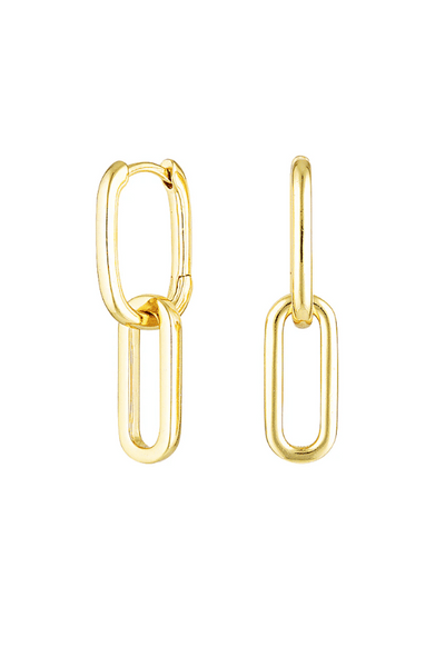 Celine Earrings in Gold by Avant Studio, gold earrings with removable link design. Perfect for everyday wear or versatile styling.