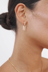Celine Earrings in Gold by Avant Studio, gold earrings with removable link design. Perfect for everyday wear or versatile styling.