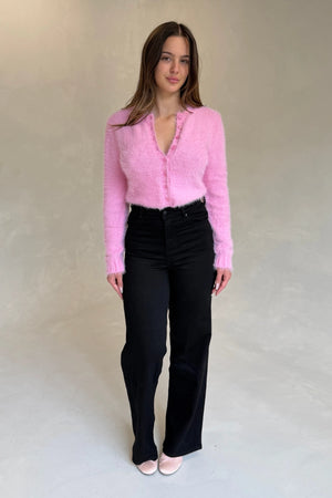 Celine High Rise Stretch Jeans in jet black, featuring a slim fit and classic five-pocket design.