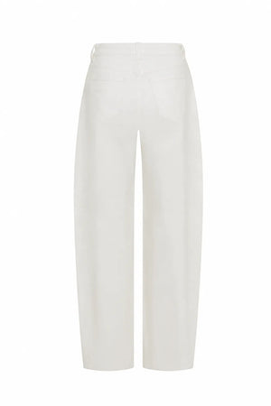 Jaz Mid Rise Barrel Jean White