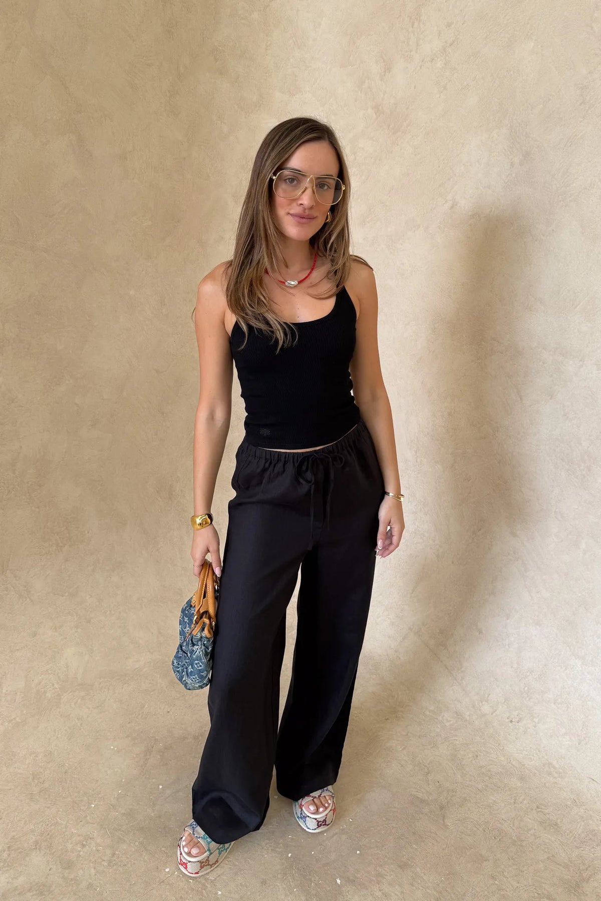 Luna Linen Pant Black