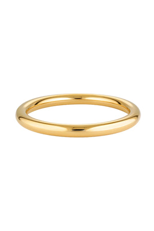 Chubby Tube Bangle Gold by Porter Jewellery – chunky 8mm gold vermeil bangle on sterling silver base, waterproof and hypoallergenic design.

