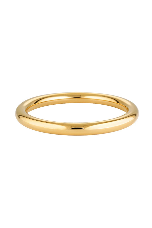 Chubby Tube Bangle Gold by Porter Jewellery – chunky 8mm gold vermeil bangle on sterling silver base, waterproof and hypoallergenic design.
