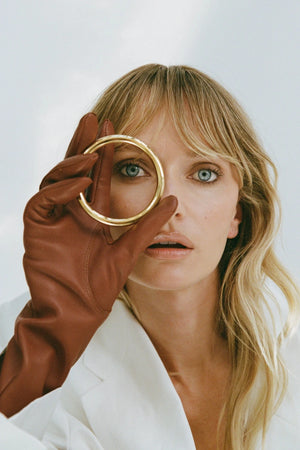 Chubby Tube Bangle Gold by Porter Jewellery – chunky 8mm gold vermeil bangle on sterling silver base, waterproof and hypoallergenic design.
