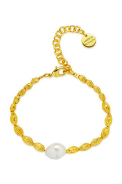 Cleopatra Bracelet by Amber Sceats, pearl and gold beaded bracelet, perfect for elegant day to night styling