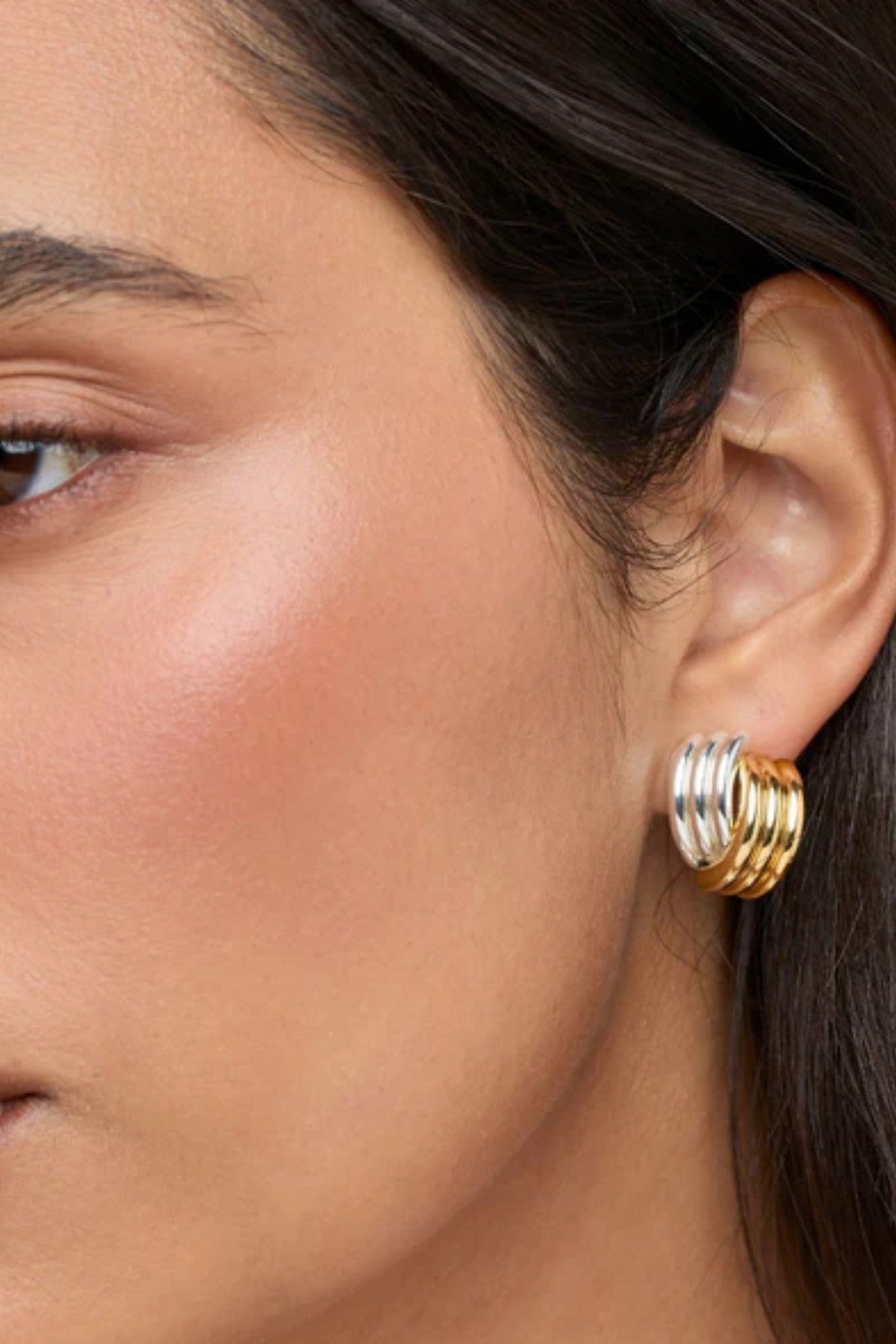 Clove Earrings by Heaven Mayhem – mixed-metal interwoven knot earrings with a polished vintage-inspired finish, perfect for everyday elegance.