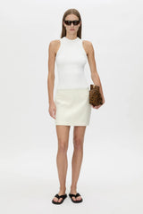 Cobble Skirt Cream by Camilla and Marc, tailored wool-blend mini with welt pocket detail for polished everyday to evening looks.