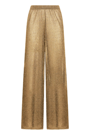 Lumiere Pants Gold by Oséree, sleek straight-fit pants with a metallic shine, perfect for adding luxury to your day or night outfits.