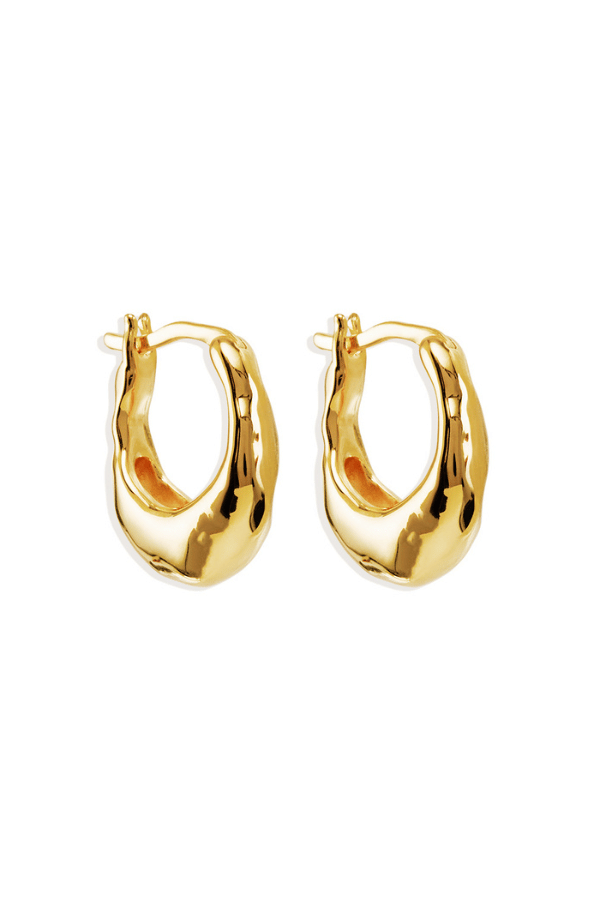 By Charlotte | 18k Gold Vermeil Radiant Energy Small Hoops | Girls With Gems