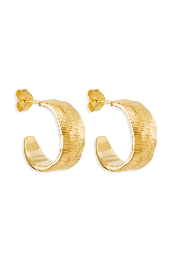 By Charlotte | 18k Gold Vermeil Woven Light Hoops | Girls With Gems