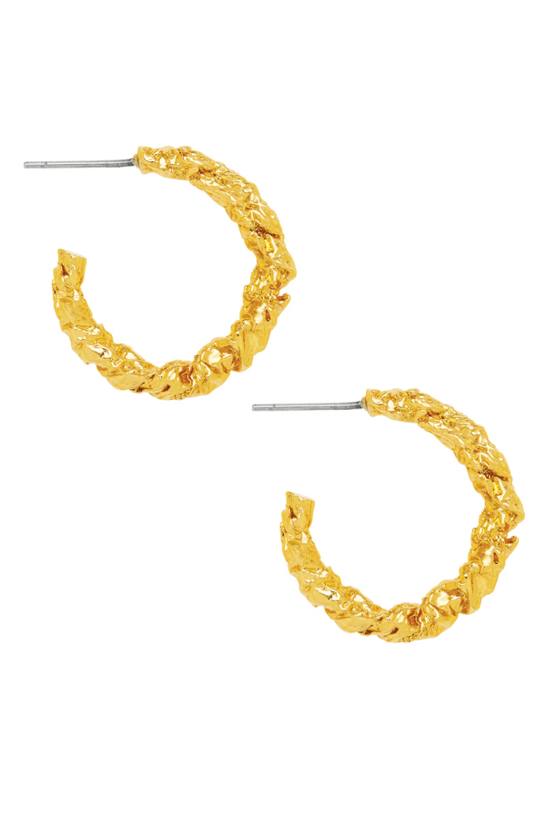 Geranium Earrings by Amber Sceats, 24K gold-plated and handcrafted in Italy, offer elegant, timeless style perfect for any occasion.
